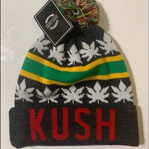 Kush Beanie Gray Green Yellow White Red